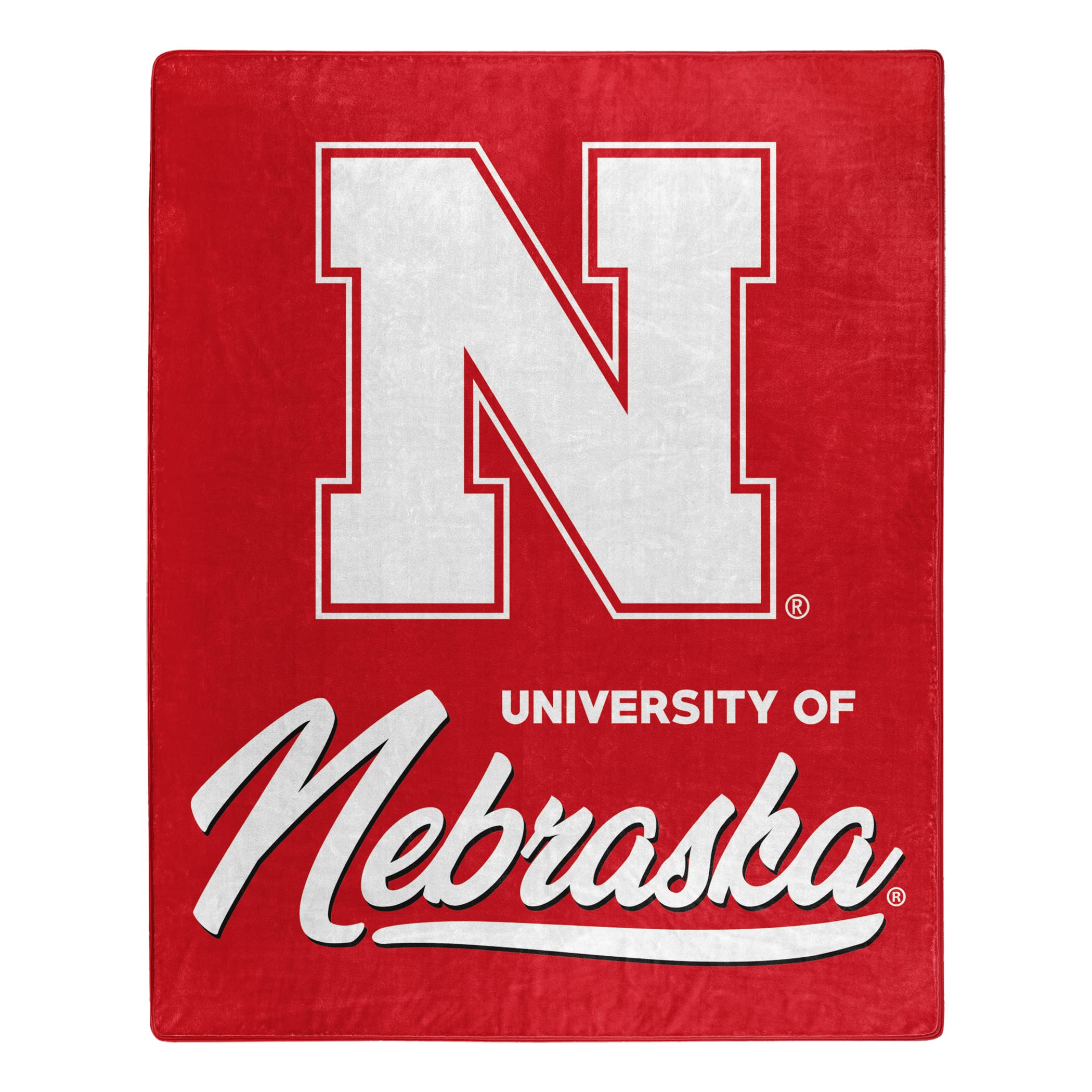 Northwest NCAA Nebraska Cornhuskers Unisex-Adult Raschel Throw Blanket, 50" x 60", Signature