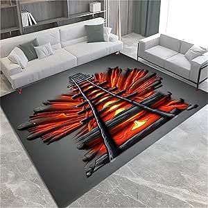 Amazon.com: Houient Lava Area Rug, 3x4ft, 3D Flame Abstract Staircase ...