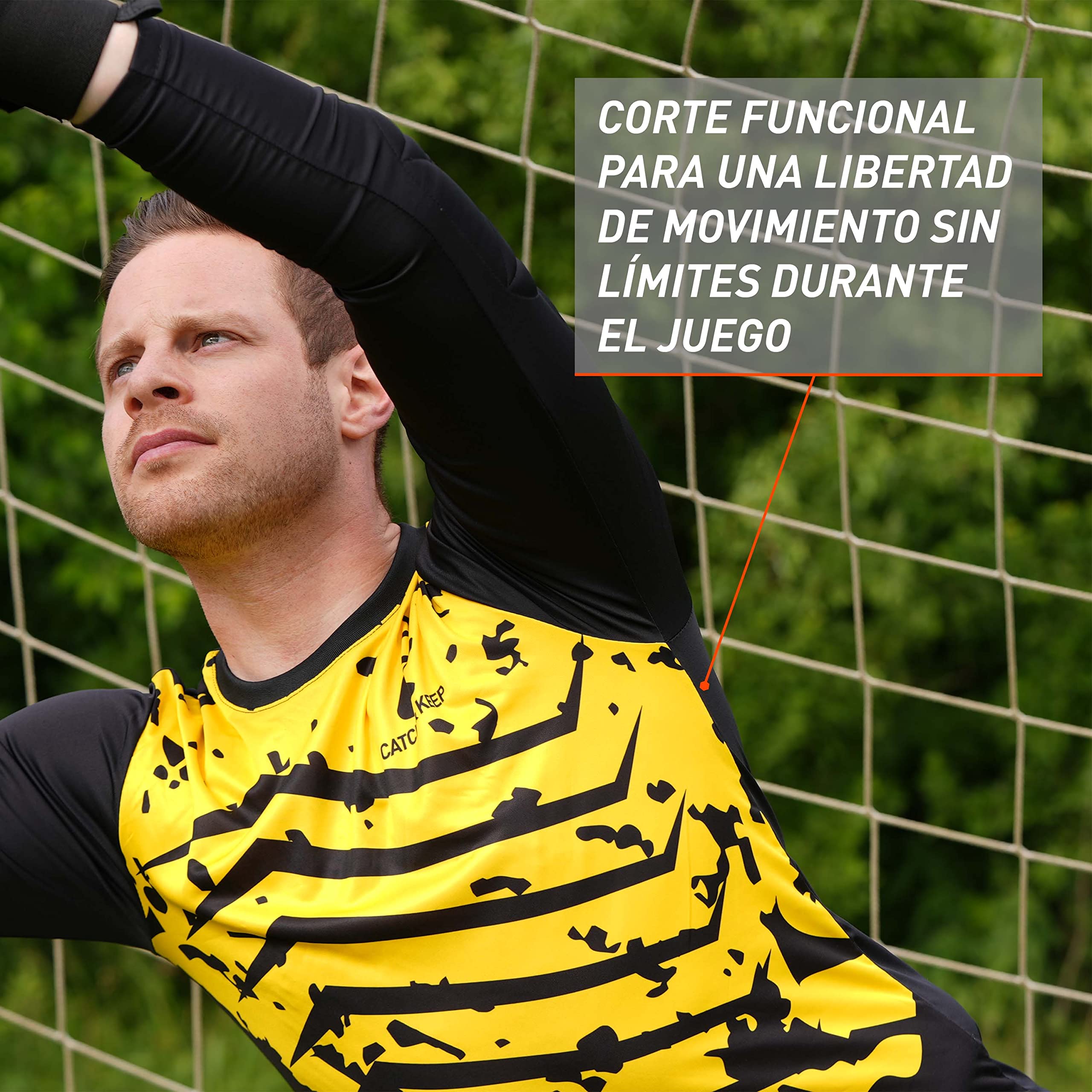 Camiseta de Portero CATCH & KEEP con Protecciones en Codos Transpirable