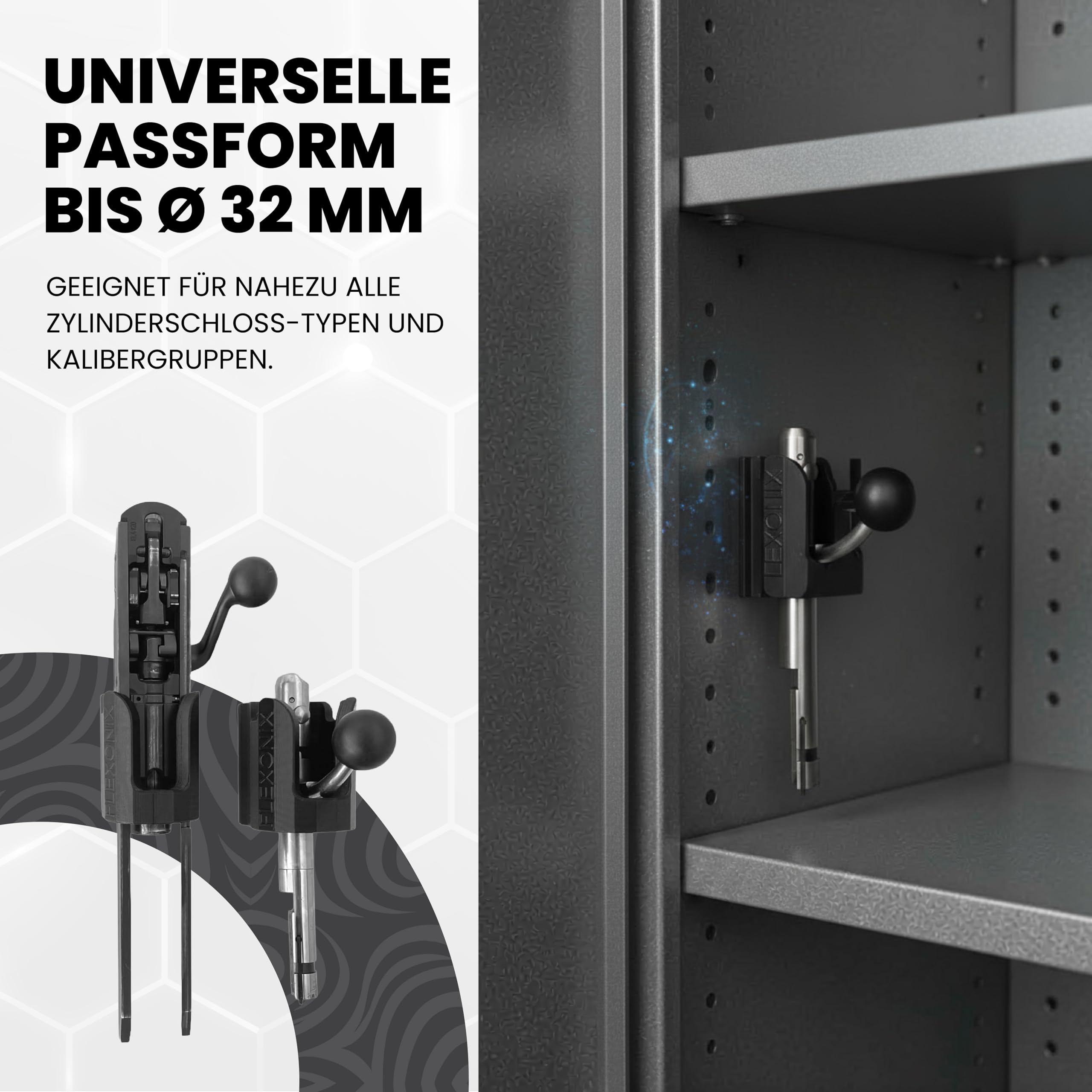 Magnetische Verschlusshalterung für Blaser R8/R93, Mauser, Sauer & Sako – Universal Zylinderverschluss-Halter für Waffenschrank – Sicher & platzsparend, für Fast alle Kalibergruppen geeignet