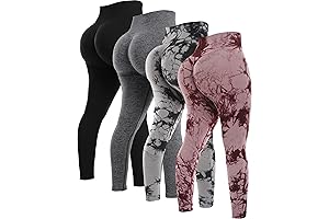 NORMOV 4 Piece Plus Size Scrunch Butt Leggings