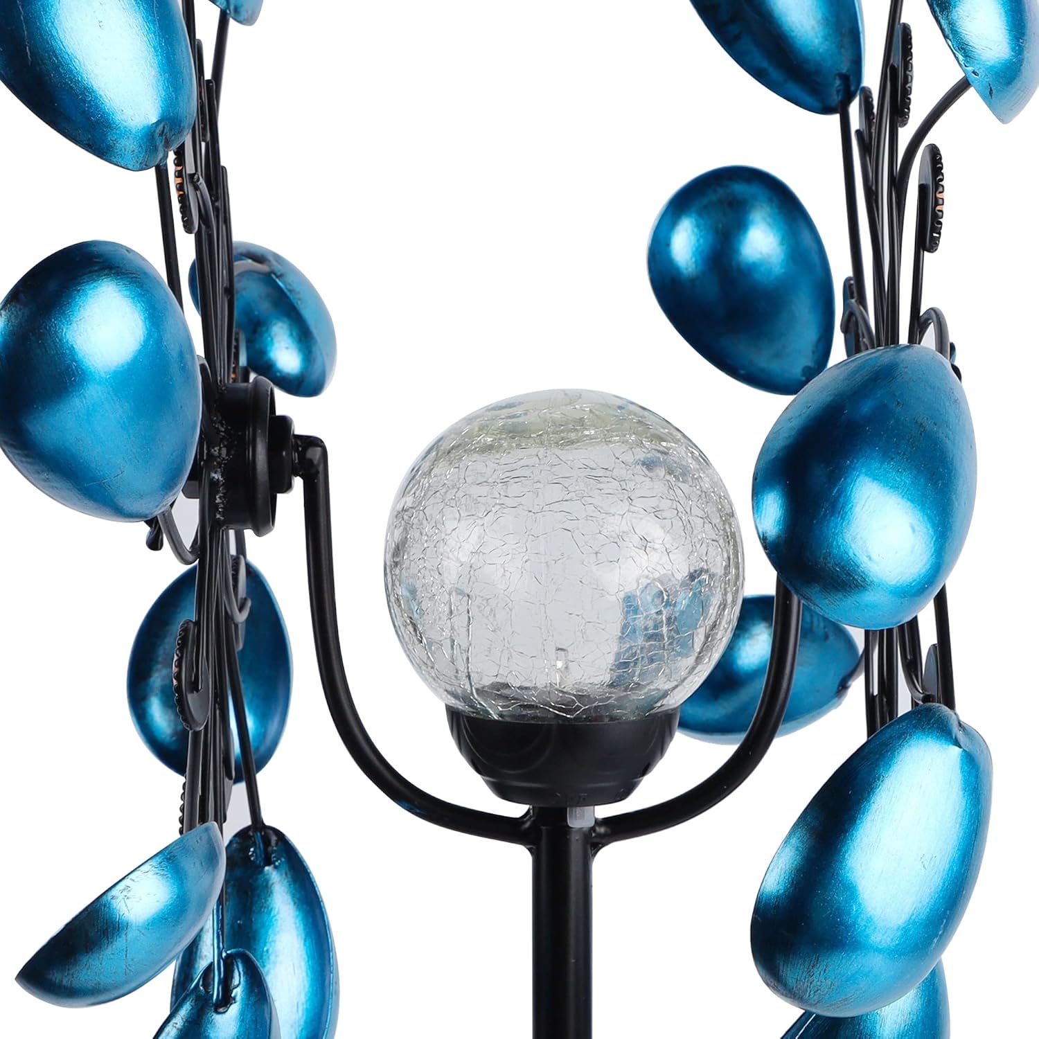 Glintoper Solar Wind Spinner, Outdoor Metal Stake Yard Spinners, Jewel Cup Garden Wind Catcher Windmill for Mom, Color Changing Glass Ball, Mothers Day Ideal Gifts, Dual Direction for Patio Lawn Yard : Patio, Lawn & Garden