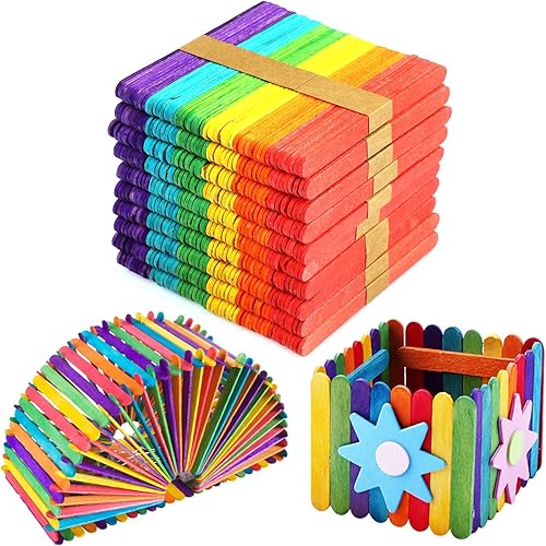Miniatura 7 de 2400 palitos de paletas de colores, 4.5 pulgadas, palos de madera de color arcoíris, palitos de paleta para manualidades, suministros de arte,