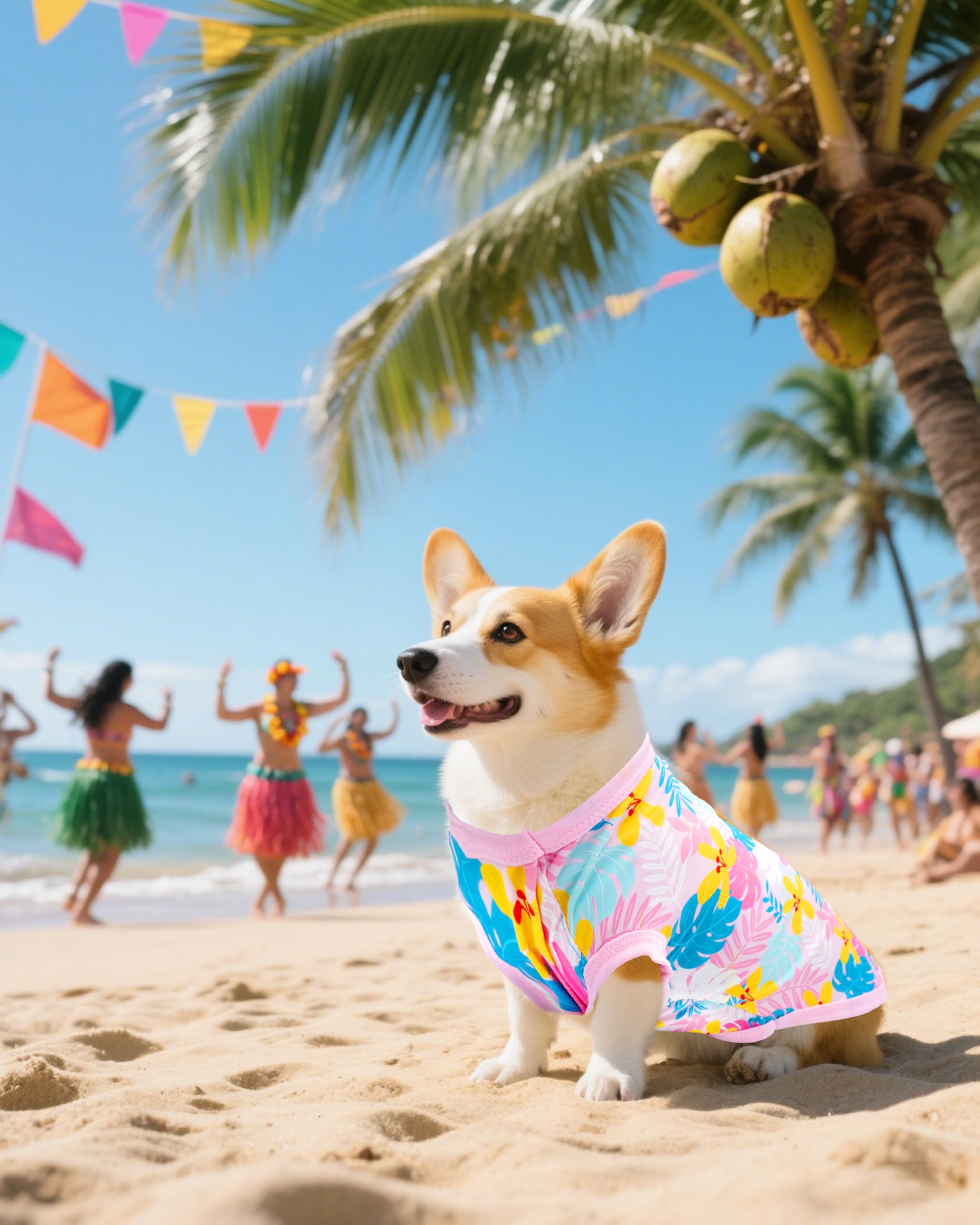 Pet Show Lot de 4 Chemises hawaïennes pour Chiens de Taille Moyenne et Grande – Protection UV UPF 50+ – Vêtements d'été Cool – T-Shirts à Motif Floral pour Animaux de Compagnie, fête pour Animaux de