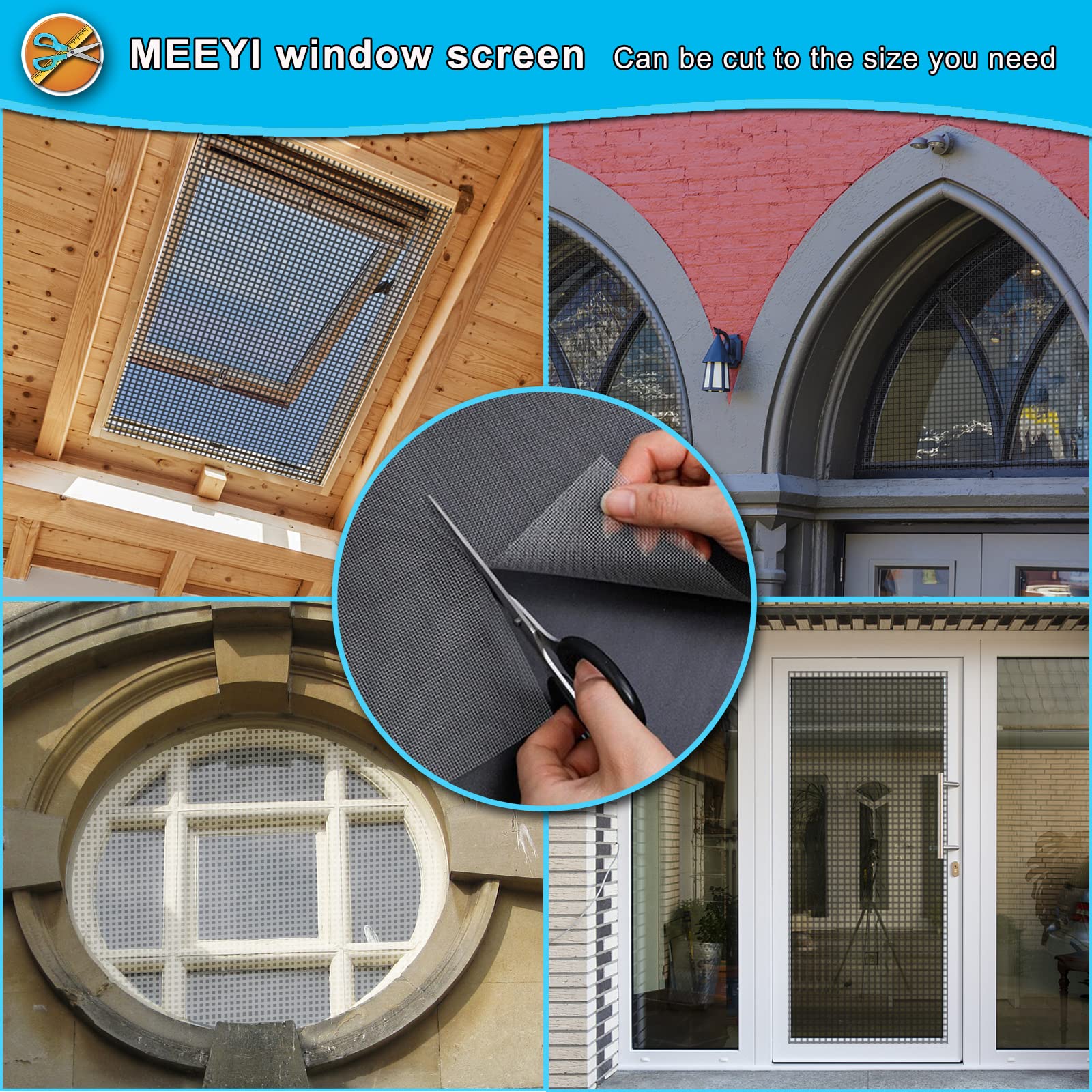 Insektenschutz fliegengitter fenster 150x1600cm, Mückenschutz aus Fiberglas aus Fiberglas Insektenschutz zum Anbringen an Klappfenster, Grau
