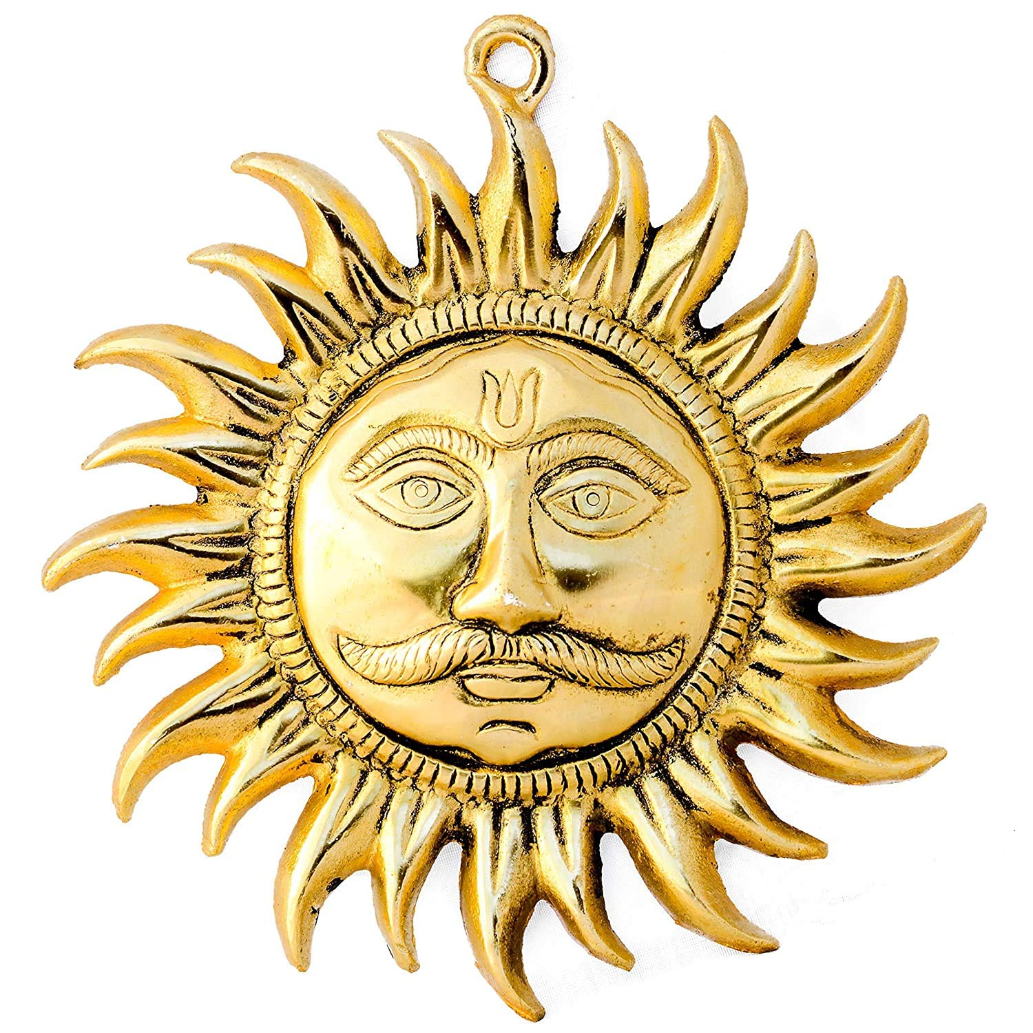 Sun Face Surya Face mukh Murti Idol Statue Sculpture Wall Hanging for Door Home Decor Golden