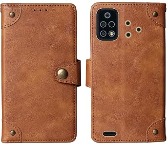 Flip Genuine Premium Leather Phone Gel Case for Hammer Blade 4 6.5" Back Cover Skin Etui Protective Protector Wallet Pouch Shell Bumper Brown