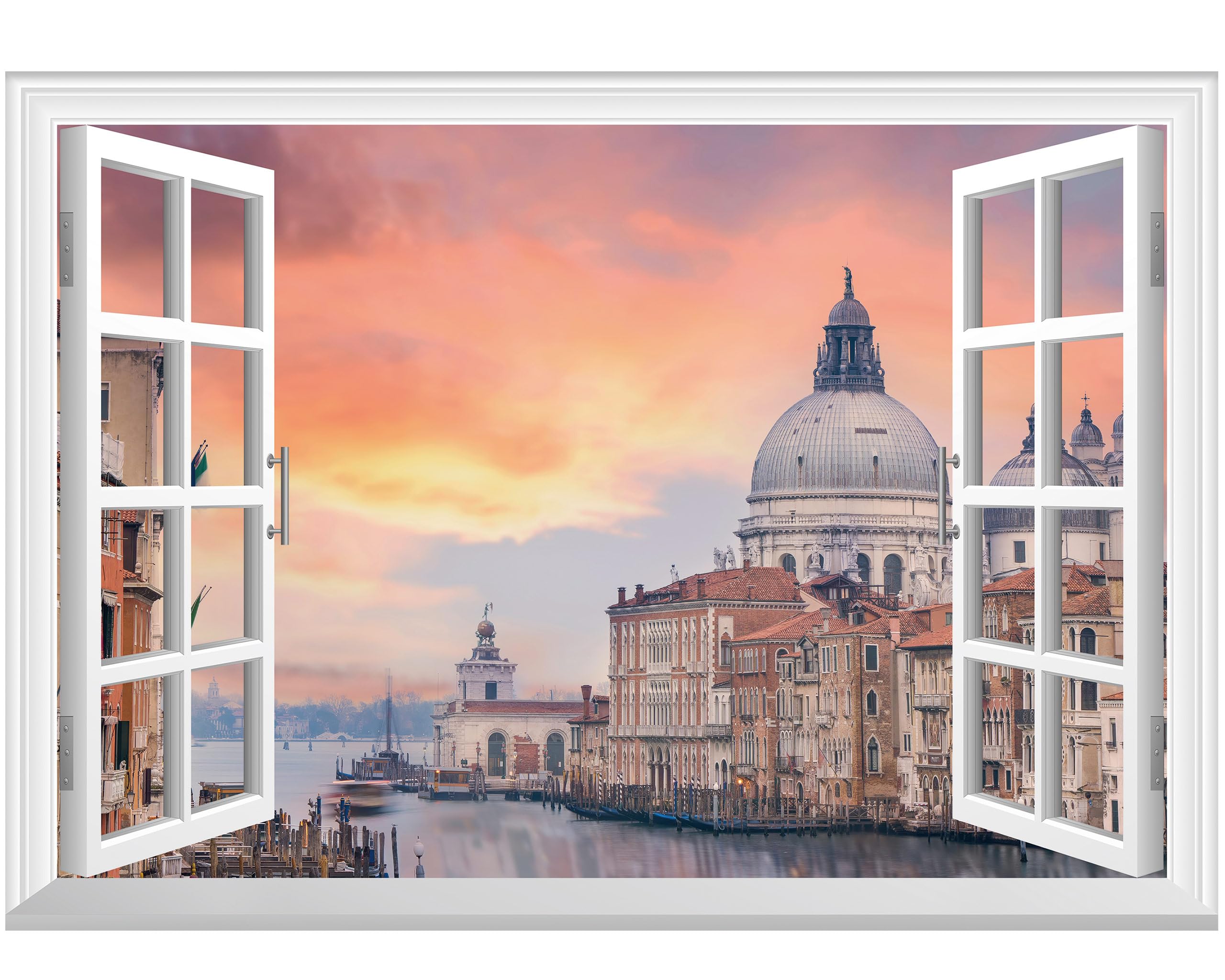 FLFK Fake Window Wall Sticker - Landscape Faux Window Wall Mural for Wall Decor, Stick and Peel Wall Decals,48"x32",Set of 2 Sheets — view 18