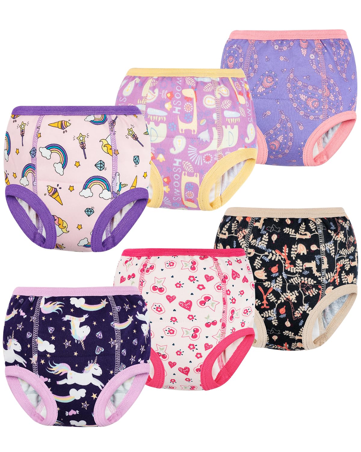 FLYISH DIRECT Töpfchen Trainingshose, 6er Kinder Töpfchentraining Unterwäsche für Jungen und Mädchen, Kinder Töpfchen-Trainingshosen