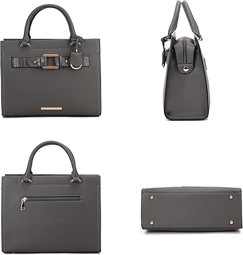 Miniatura 5 de MKF Collection Bolso de mano para mujer bolso cruzado de cuero vegano con asa superior y cartera de pulsera