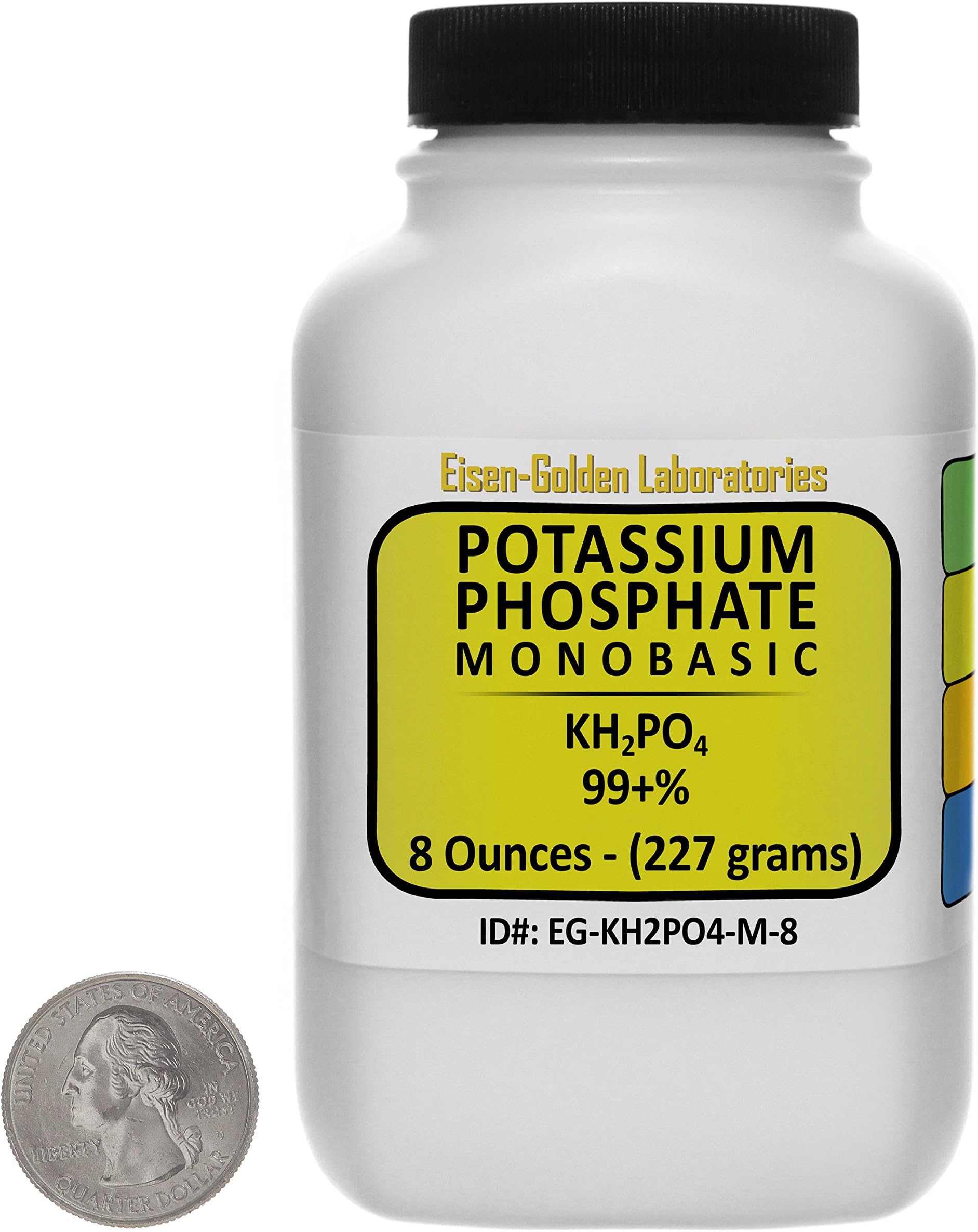 Potassium Phosphate Monobasic [KH2PO4] 99+% Fine Crystals 8 Oz in a Space-Saver Bottle