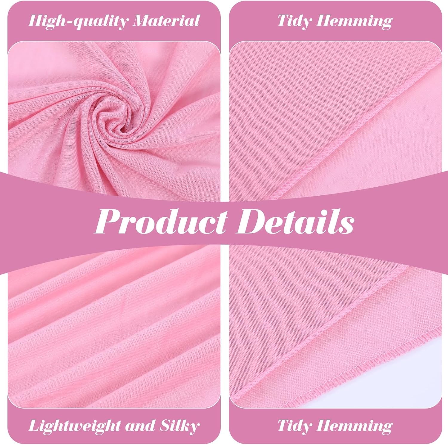 6 Pack Hijab Scarves for Women - Premium Polyester Long Head Jersey Hijab Scarf Wraps in 6 Solid Colors, Soft Muslim Scarf Shawl for All Season, 31.5 x 70.9 inches - Image 3