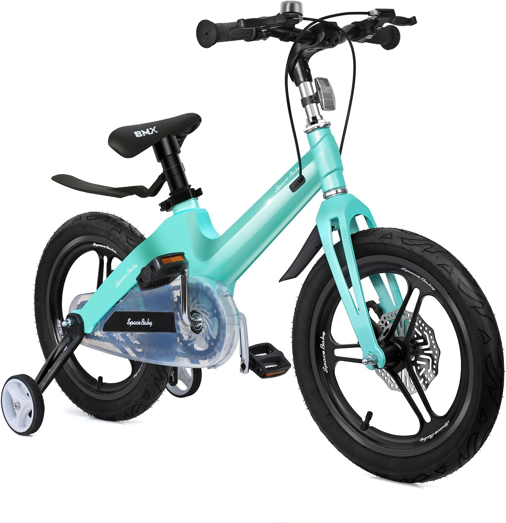 Allek Magnalium Alloy Kids Bike for Boys or Girls with Training Wheels 16" BMX Bicycle Gifts for Ages 4-8 Child with Double Hand Brake Blue