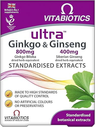Tabletas Ultra Ginkgo y Ginseng - Paquete de 60