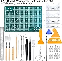 Vista 7 de Paquete de 32 herramientas de deshierbe de vinilo con kit de regla de alineación de camisetas, herramientas de deshierbe para vinilo, kit