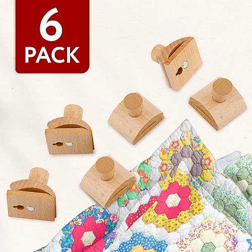 Miniatura 4 de Impresa Clips para colgar colchas, accesorios para colgar edredones de agarre extra ancho, colgadores de tapiz de instalación rápida para paredes,