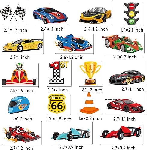 Miniatura 6 de 37 decoraciones para pasteles de cumpleaños, adornos para cupcakes de autos de carreras, adornos para tartas de autos de carreras con purpurina,