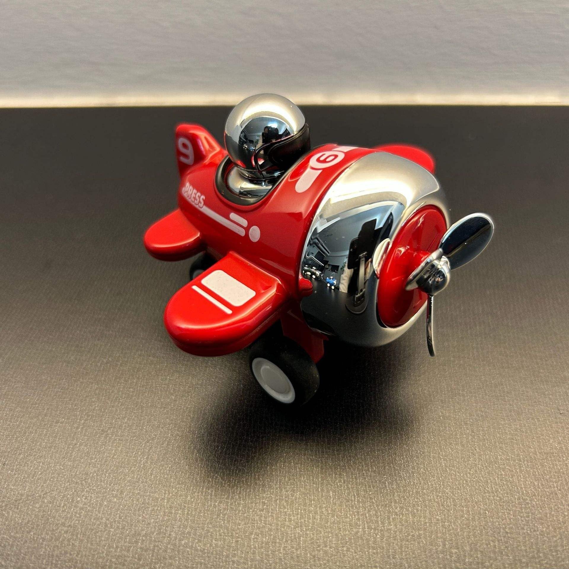 zahab Push & Go Metal Aeroplane Toy for Kids | Die-Cast Mini Plane with Rotating Propeller | No Battery Required | Assorted Colours with Aycril Display Box Toy Plane for Boys & Girls (3+ Years)