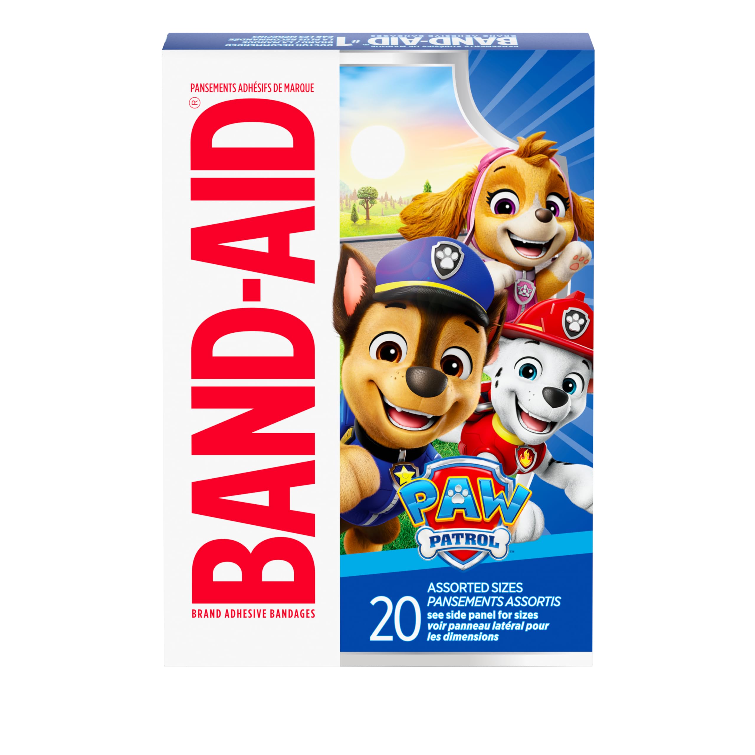 BAND-AID Brand Adhesive Bandages, Nickelodeon Paw Patrol, Assorted, 20 Ct