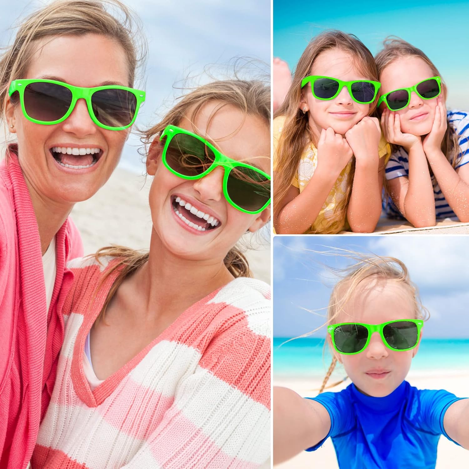 TUPARKA 12 Pack Sunglasses Bulk Summer Sunglasses Party Favors Goody Bag Fillers for Birthday Party Beach Pool Party, Green - Image 6