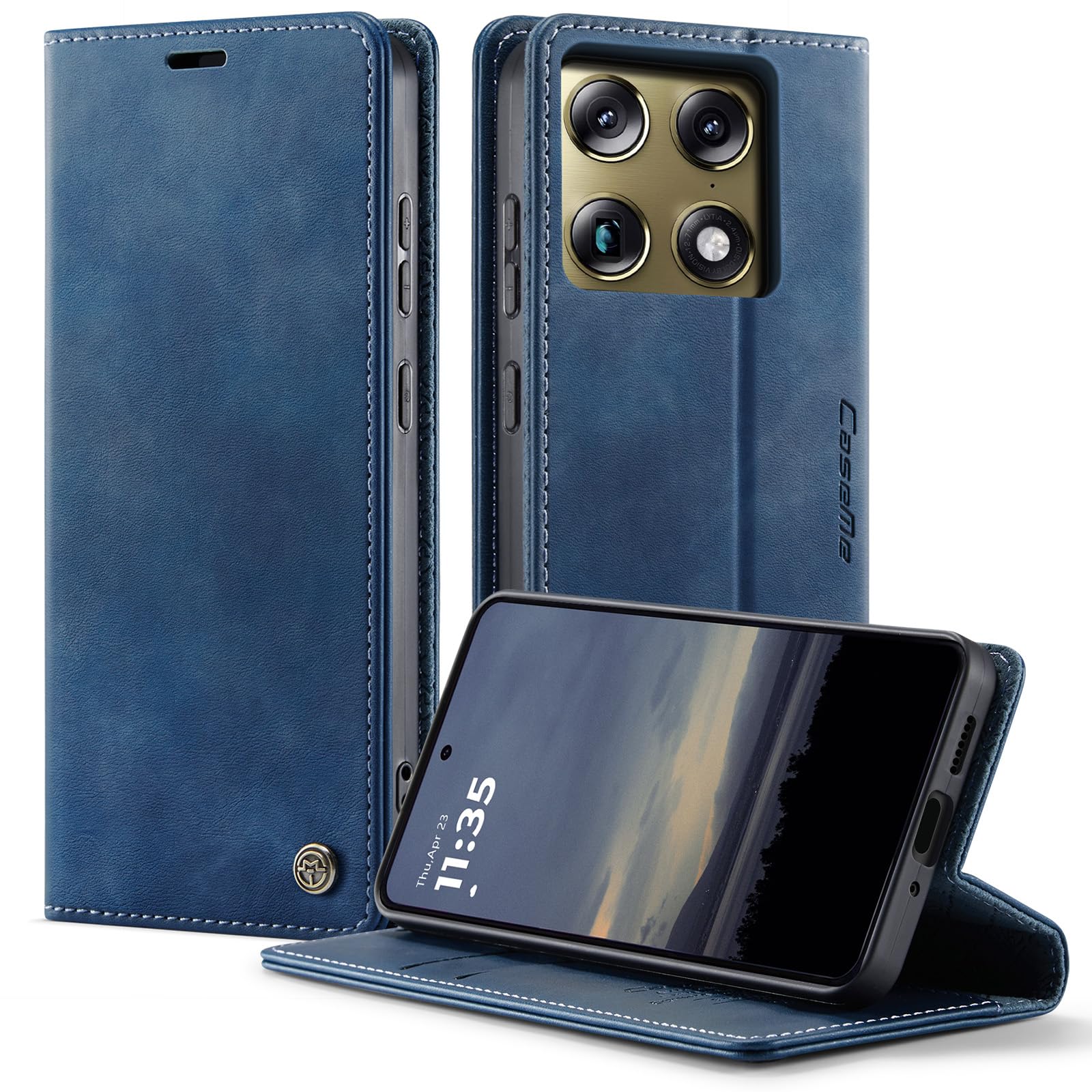 owlhold hülle für iPhone 16/17 Premium Weiches Vintage-Nubukleder klapphülle