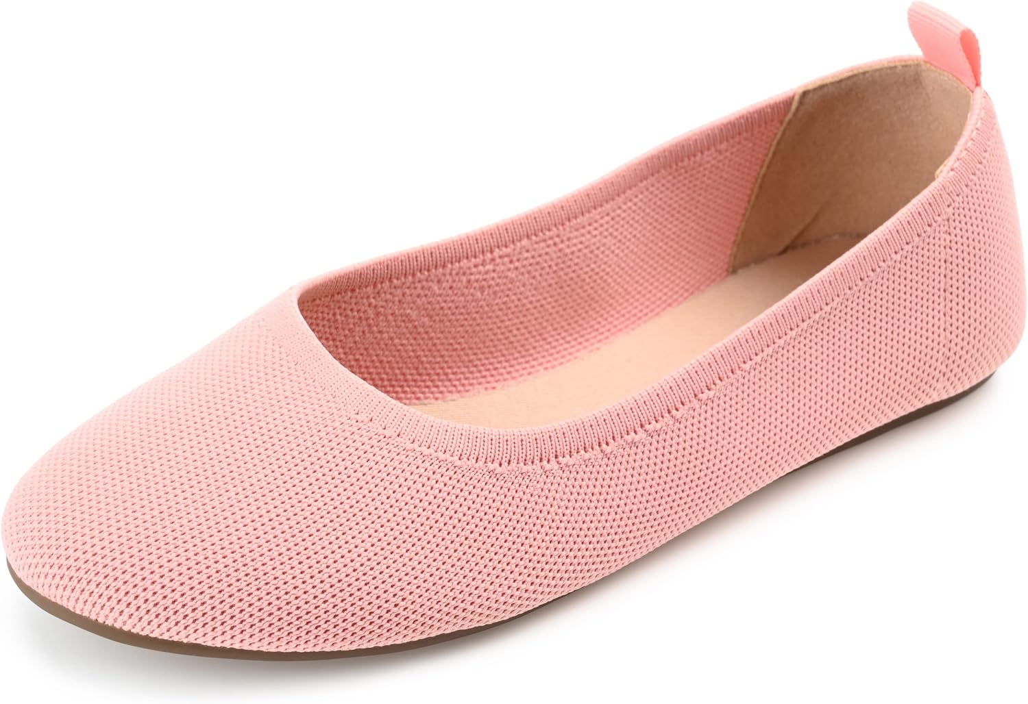 Journee Collection Womens Jersie Ballet Flat with Knit Fabric Uppers and Comfort Foam Footbed, Pink, 12
