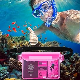 AiRunTech Waterproof Sling Shoulder Bag for Women Men, Amusement Theme Park Mexico Cancun Vacation Essentials Accessories Must Haves,Waterproof Pouch for Phone Passport Wallet Purse with Waist Strap