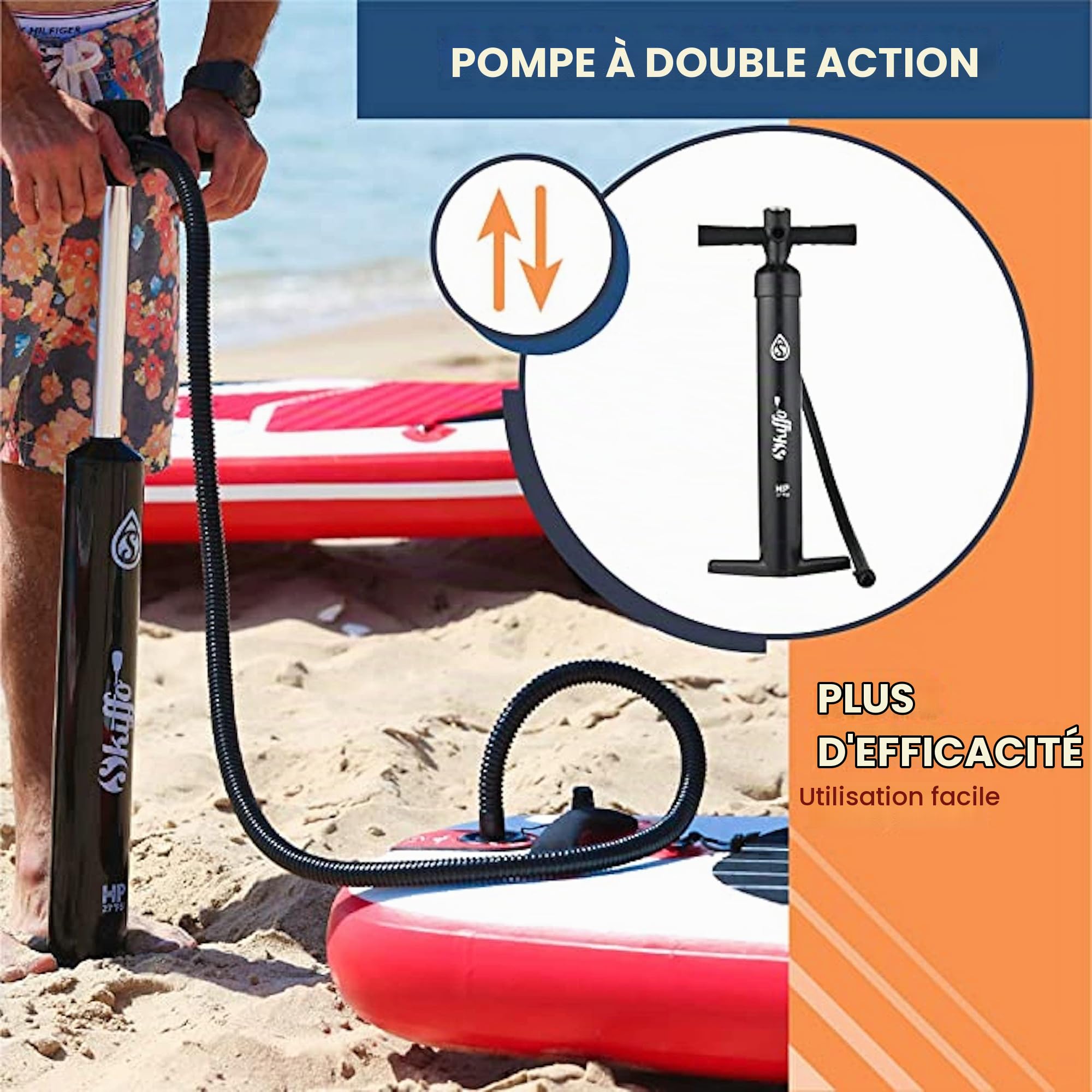 Skiffo - Sup Stand Up Paddle Gonflable Sun Cruise 11'2 - PB-SSC112C - Planche Gonflable Dropstitch Double Couche Fusionné avec Pack Pagaie, Leash, Pompe et Sac de Transport - 322l - 340x84x15cm
