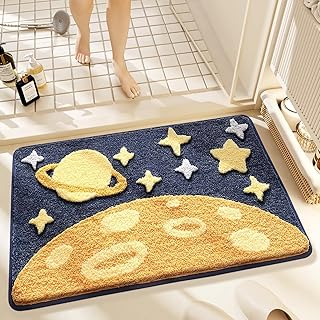 Planets Bathroom Mat Soft Fluffy Absorbent Rug Non-Slip and Machine Wash...