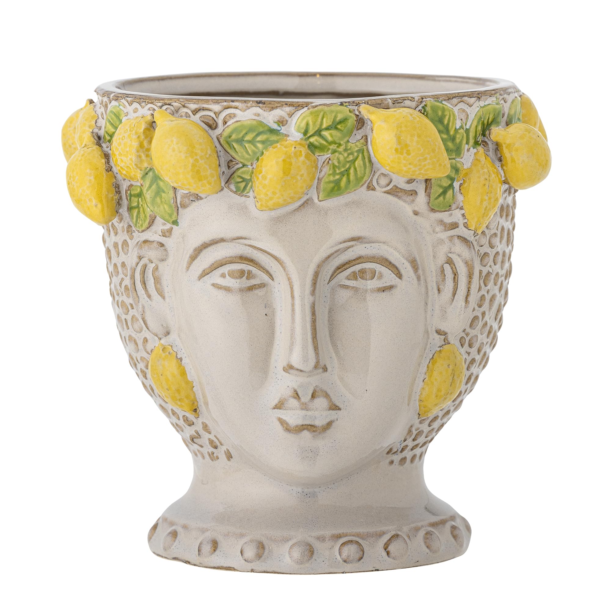 Bloomingville Creative Collection Limone Blumentopf, Gelb, Steingut, T16,5xH16 cm