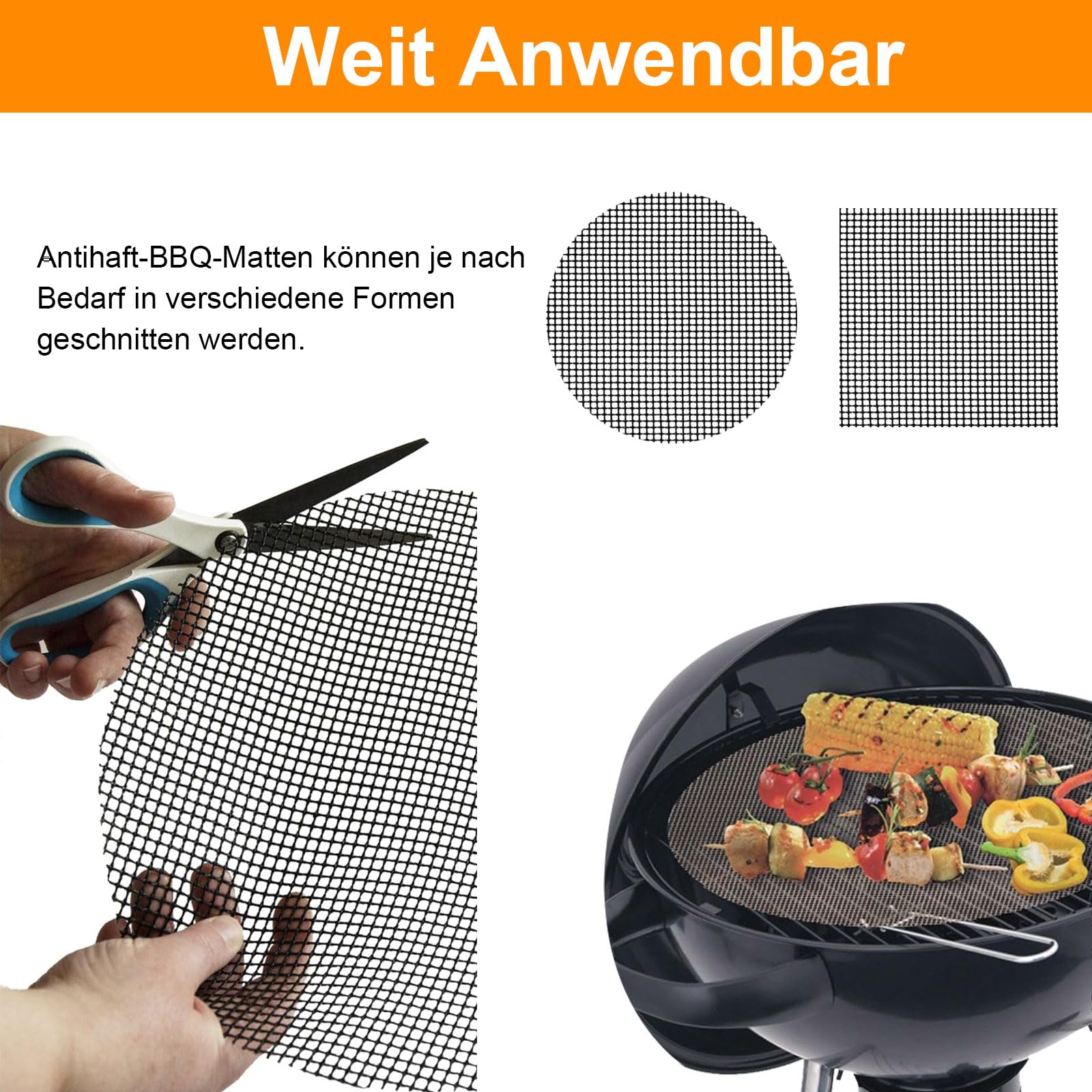 Tappetini Antiaderenti Per Griglia In Teflon - 5 Pezzi 42x36 Cm Per Barbecue, Carne E Verdure - Foto 11