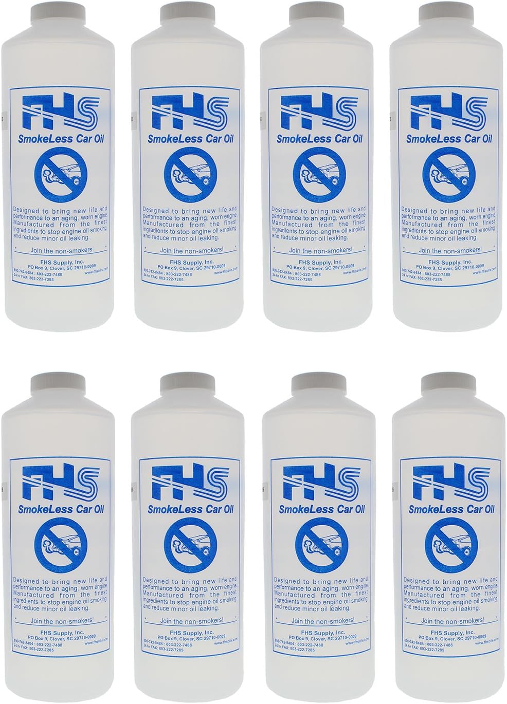 FHS SmokeLess Lite Car Oil, 1 Quart, 8-Pack