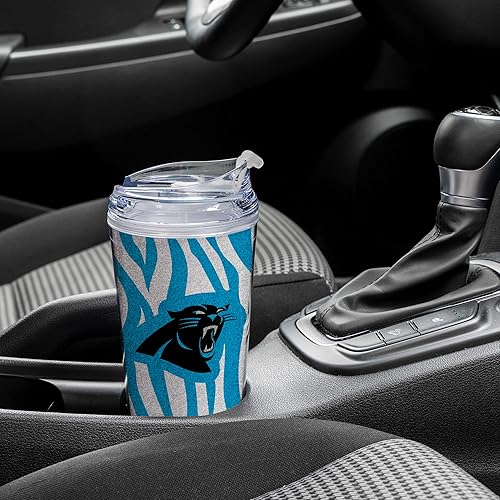 Miniatura 33 de Rico Industries NFL - Vaso de purpurina acrílica de 24 onzas con tapa con bisagras, vaso de doble pared con licencia oficial y popote Tie Dye