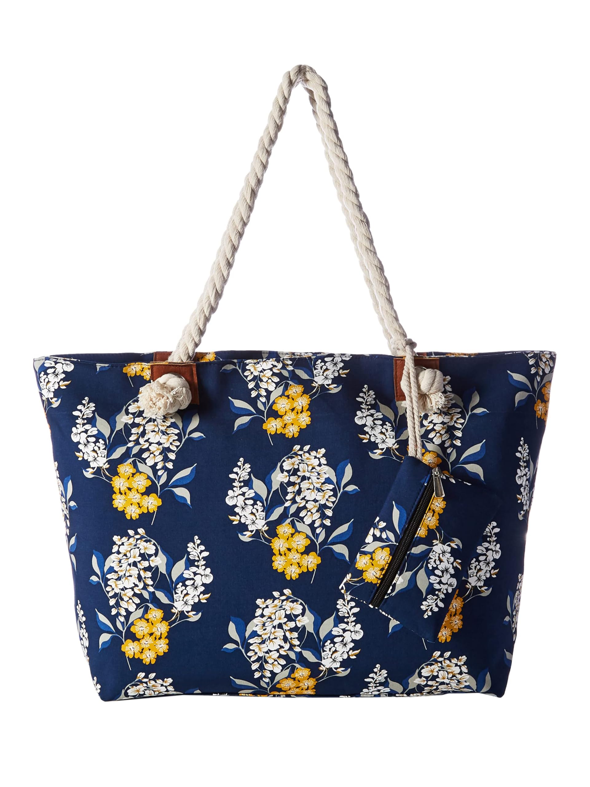 DonDon große Strandtasche XXL mit Reißverschluss - Umhängetasche Damen - große Badetasche für Urlaub vielseitige Shopper Tasche Damen für Strand Urlaub Must Haves Beach bag - Blue Eden