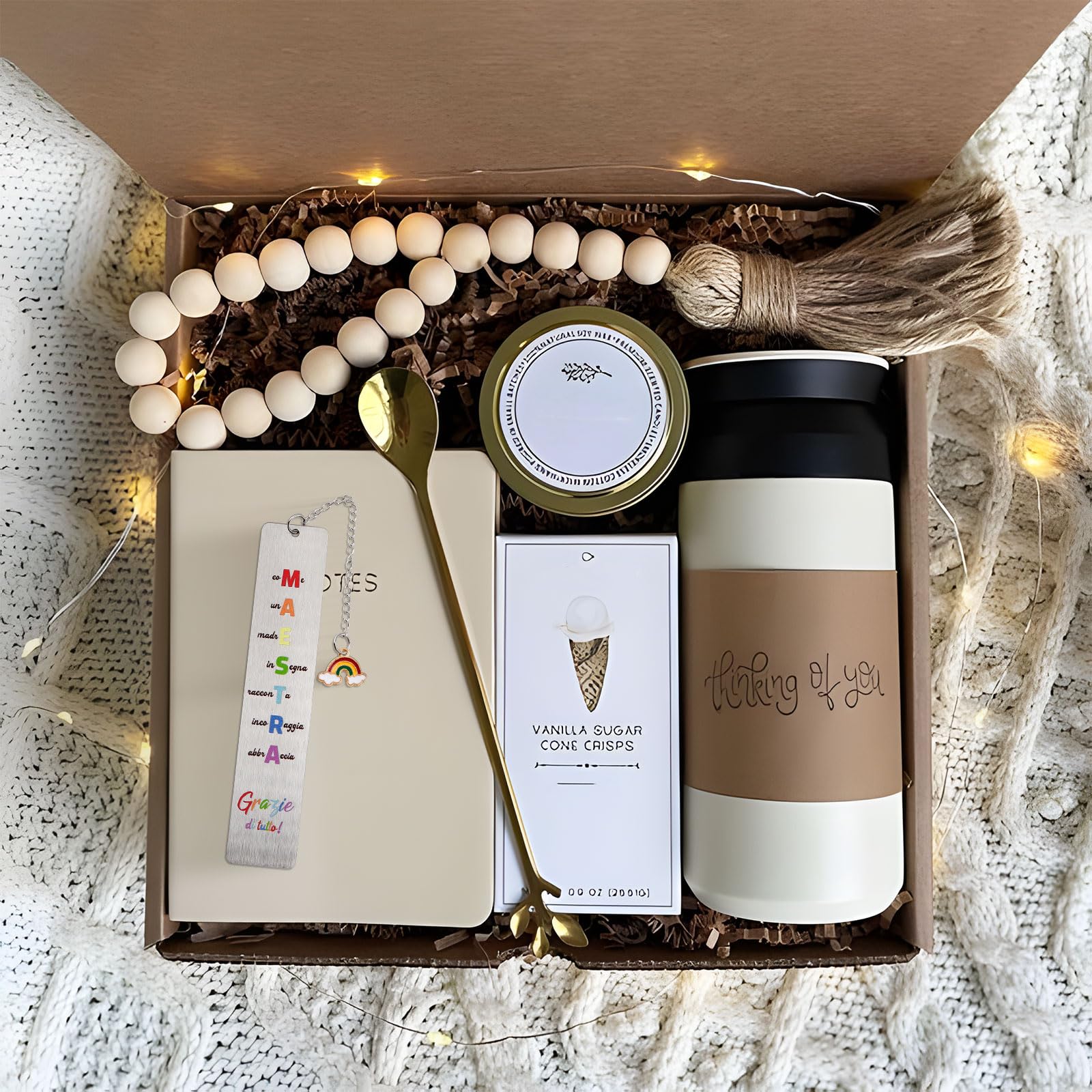 BETESSIN Geschenk Für Lehrerin – Make-up-Tasche Aus Segeltuch Mit Spruch „Ci Vuole Un Grande Cuore…“