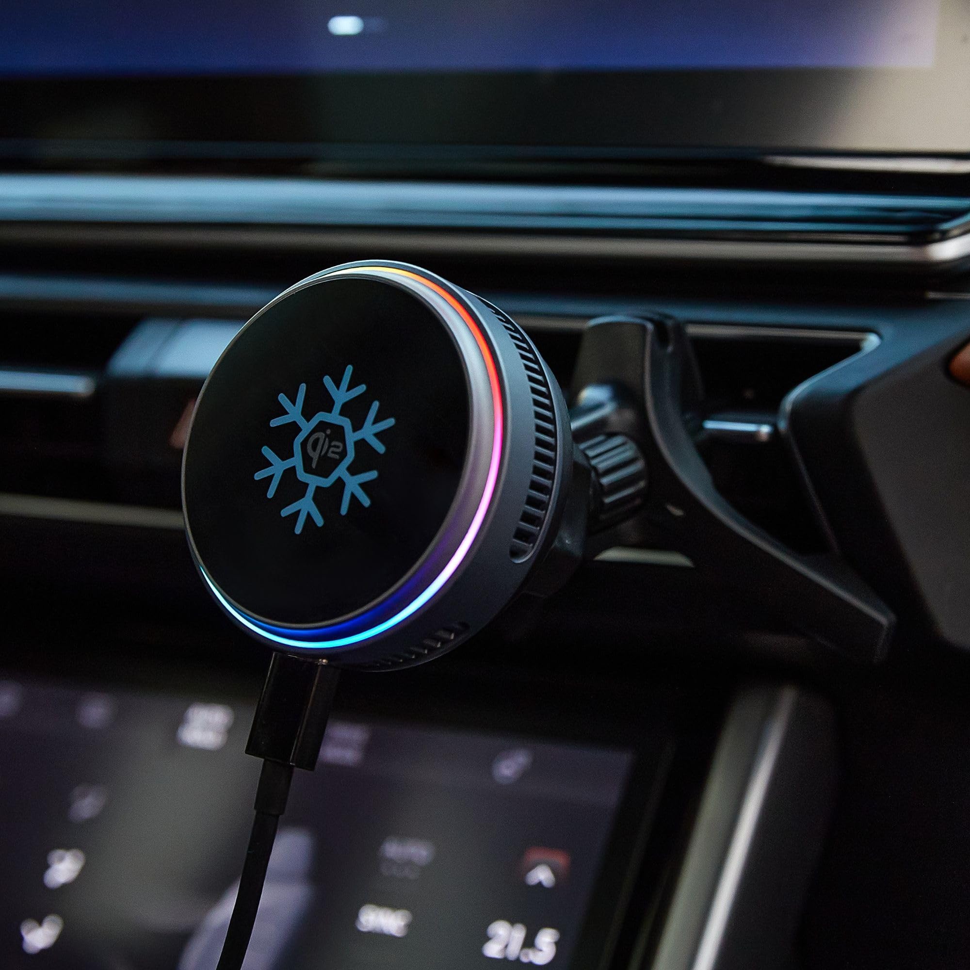 Qi2.2 - Cargador magnético inalámbrico desmontable para coche y escritorio de 25 W, compatible con MagSafe, refrigeración Peltier de 3 segundos, carga rápida para iPhone 17/16 Pro Max, Galaxy