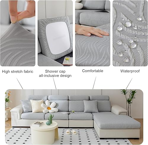 Miniatura 8 de Fundas de cojín impermeables para sofá, fundas elásticas para sofá, fundas de cojín elásticas de repuesto, funda de asiento suave, protector