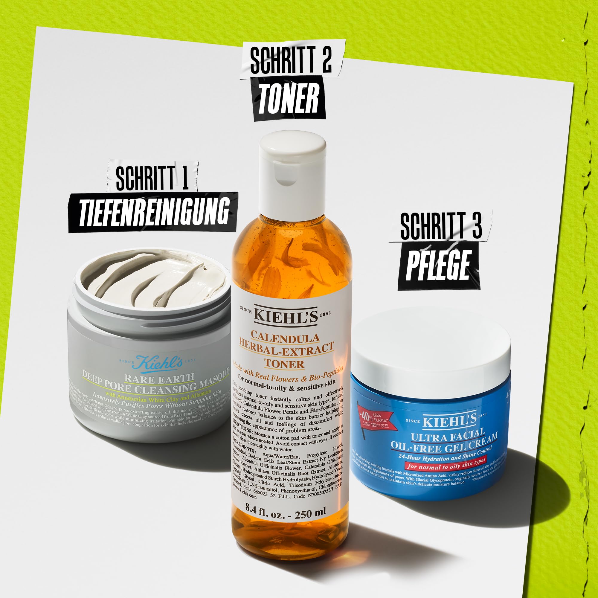 KIEHL'S Rare Earth Deep Pore Cleansing Mask, 125 ml, reinigende Detox-Gesichtsmaske mit Aloe Vera und Amazonas-Tonerde, Anti Pickel Gesichtsreiniger zur Minimierung von Poren und Mitessern