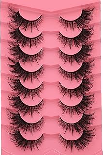 False Eyelashes Cat Eye Lashes Natural Look Wispy Fluffy Fairy Lashes Pack 18MM Natural False Lashes that Look Like Extensions 8 Pairs by Ruairie, 8.0 count