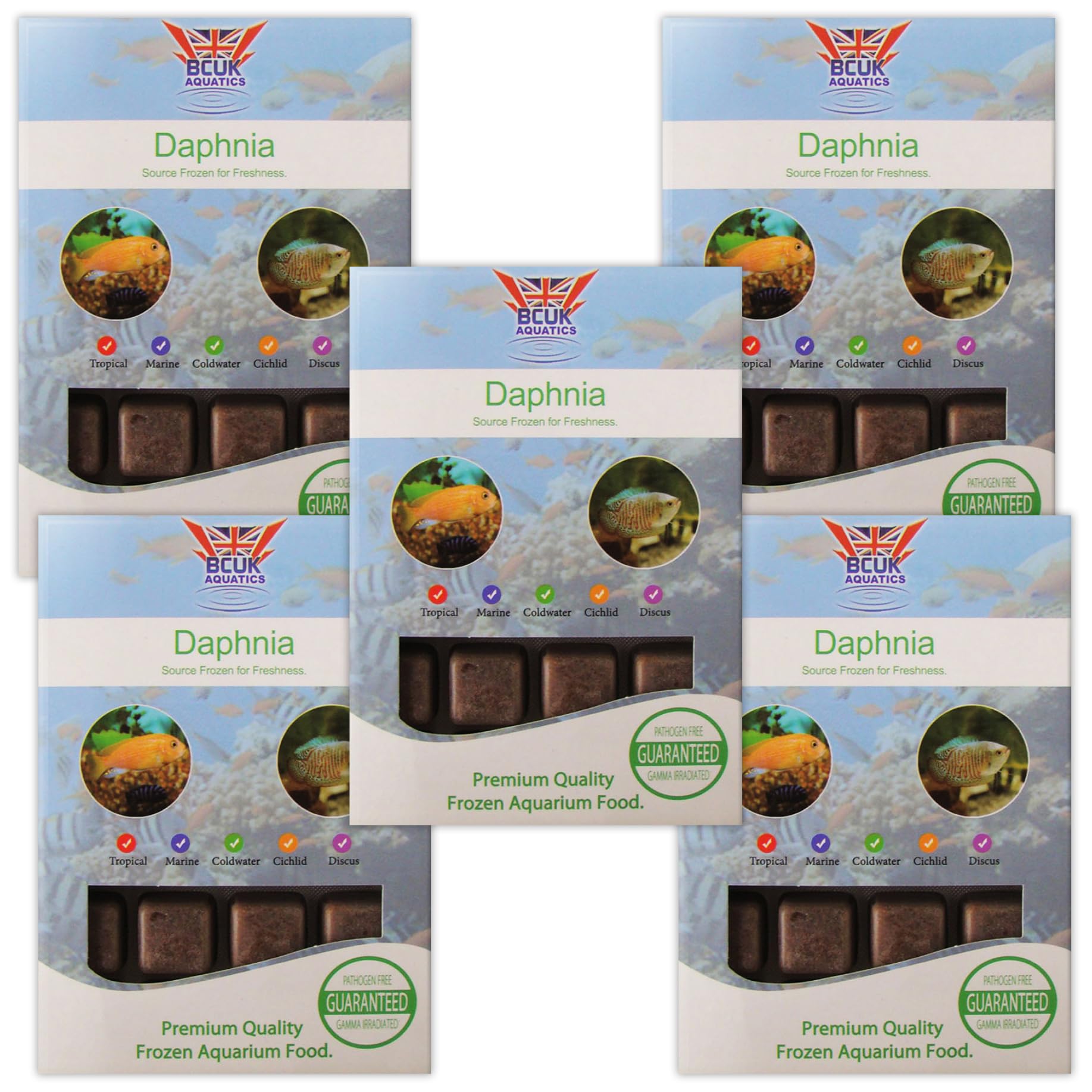 BCUK Frozen Daphnia Fish Food x5 Packs