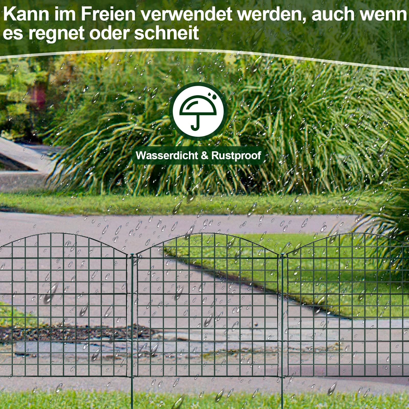 NewHabitat | 15x Teichzaun Steckzaun Aus Metall Anthrazit