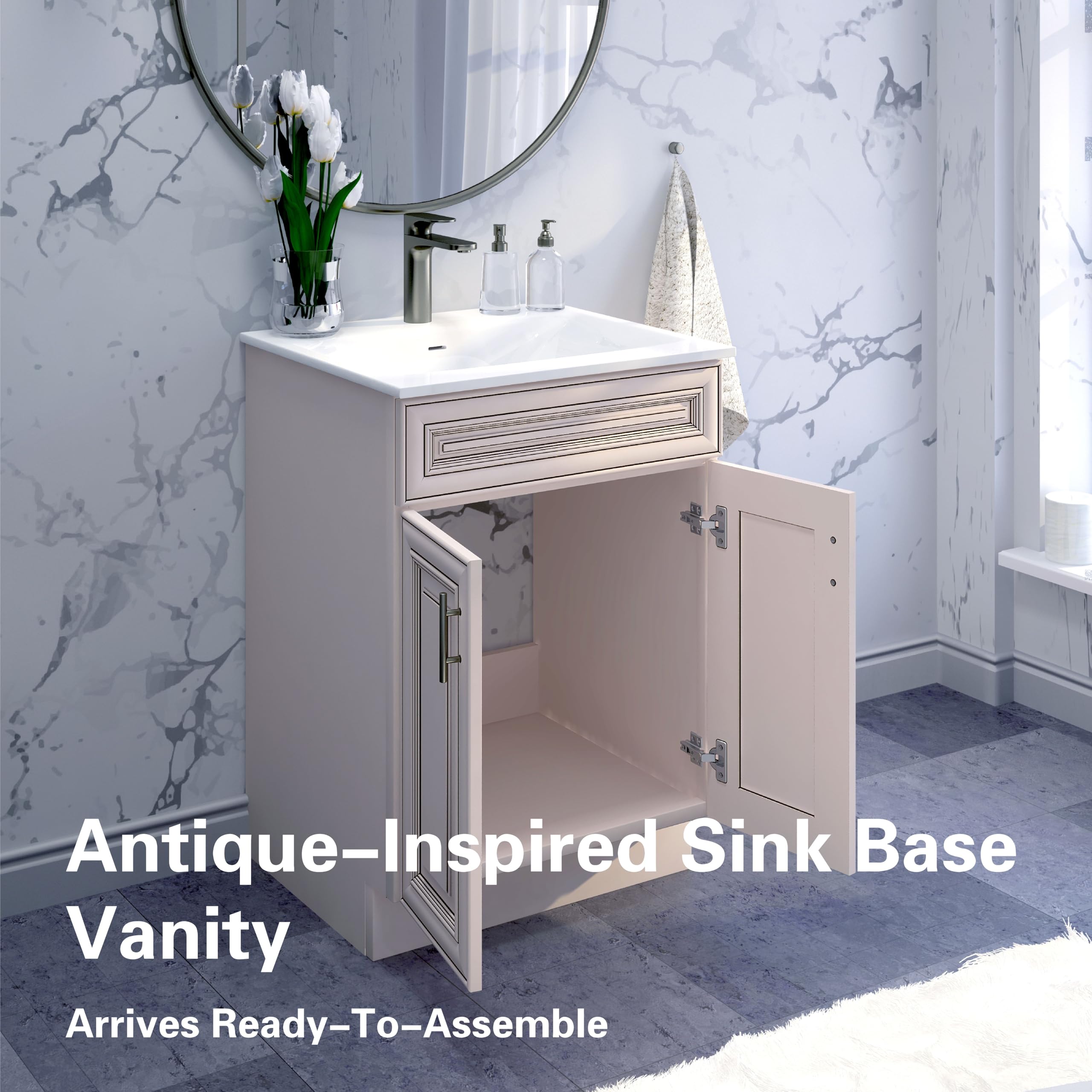 Bathroom Vanity Sink Base Ready-to-Assemble Bathroom Cabinet 24