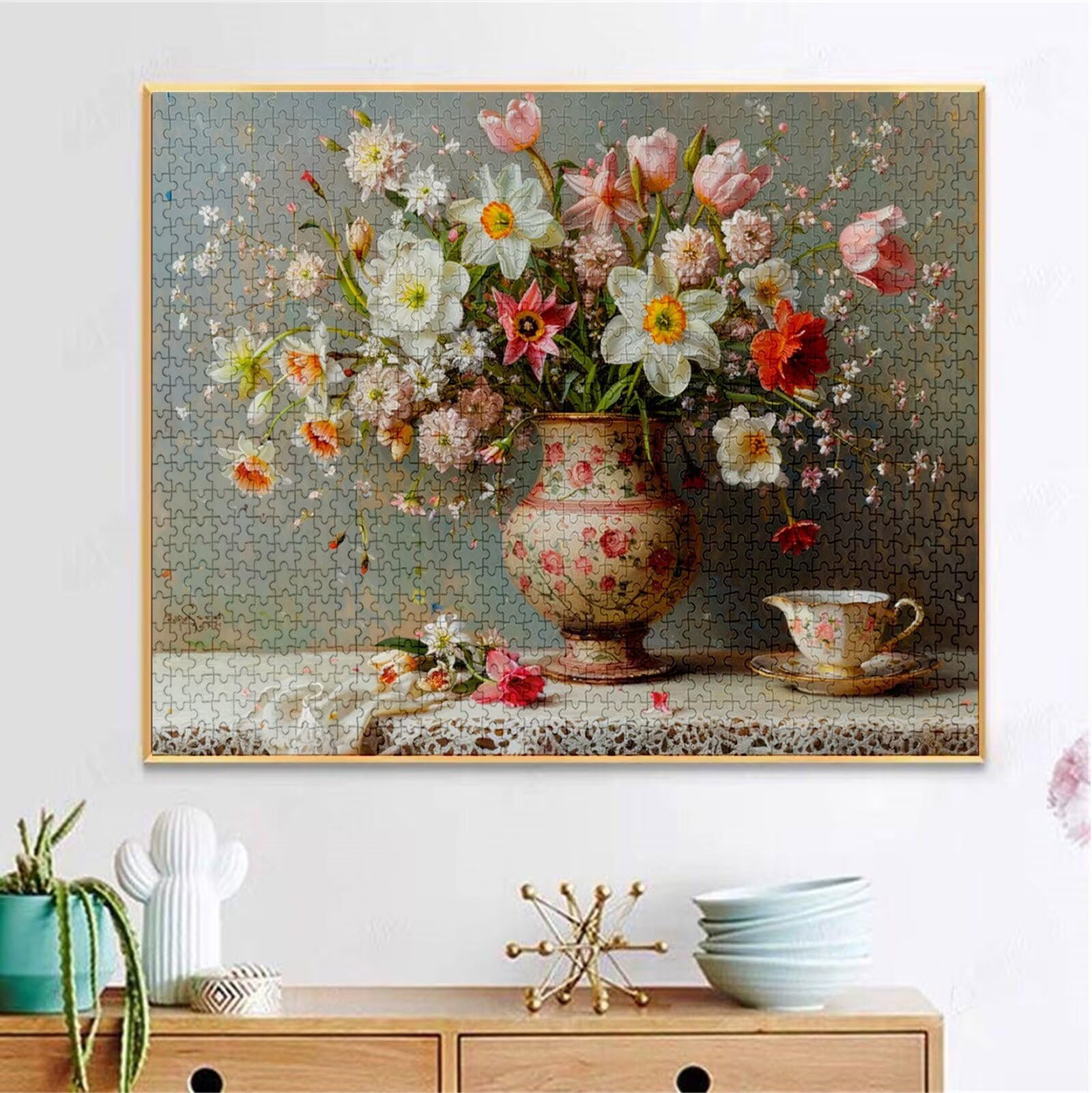 Puzzle 5000 Pezzi, 3 4 5 Anni Puzzle Peonia 6 7 8 Anni Giochi Educativi Sostenibili Con Motivi Per Adulti Da Gioco in Legno Di Alta Qualità Jigsaw Fiore per Gioco Familiare, 2026 Regalo Natale H-5111