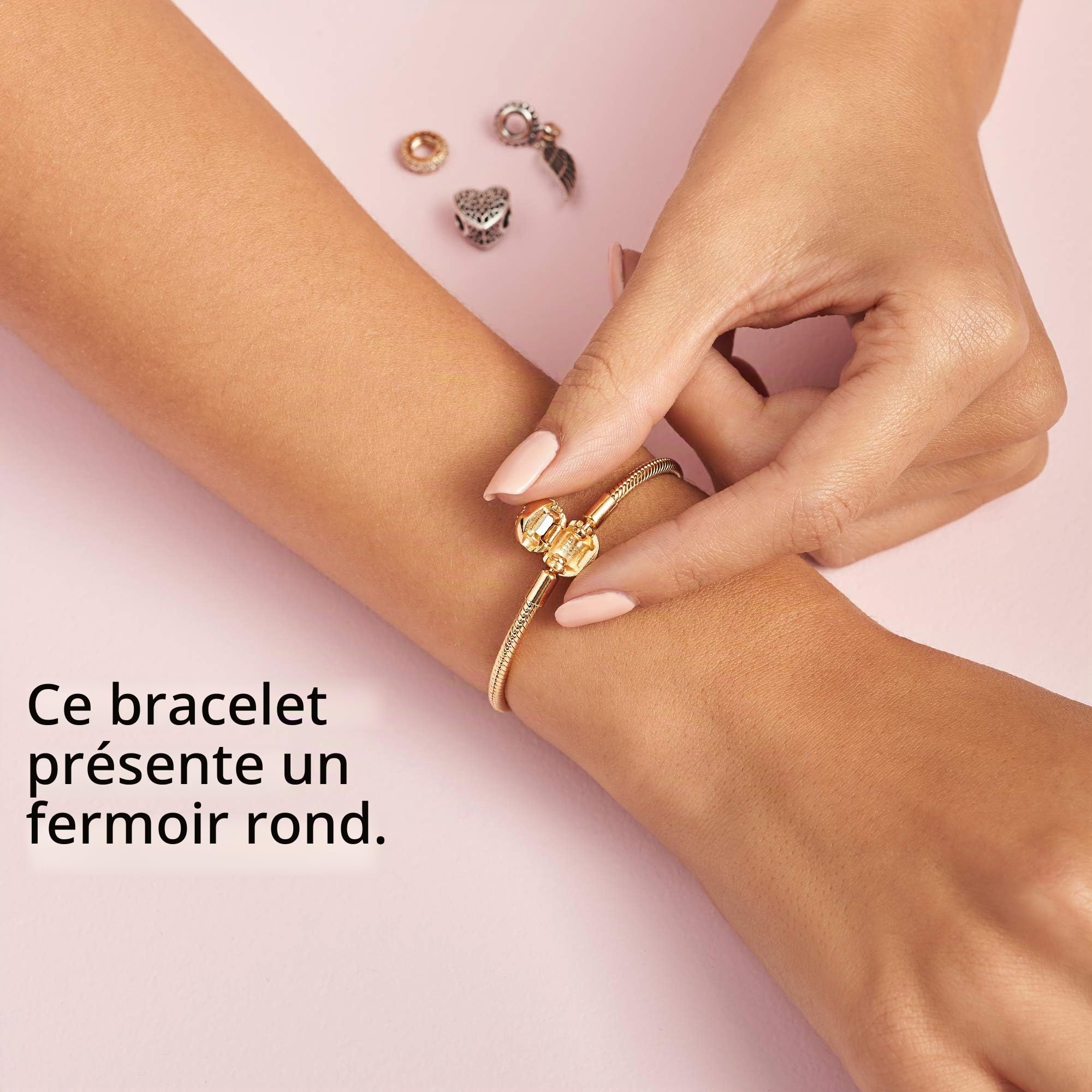 Pandora Icons Bracelet en métal plaqué or 14 carats, fermoir scintillant