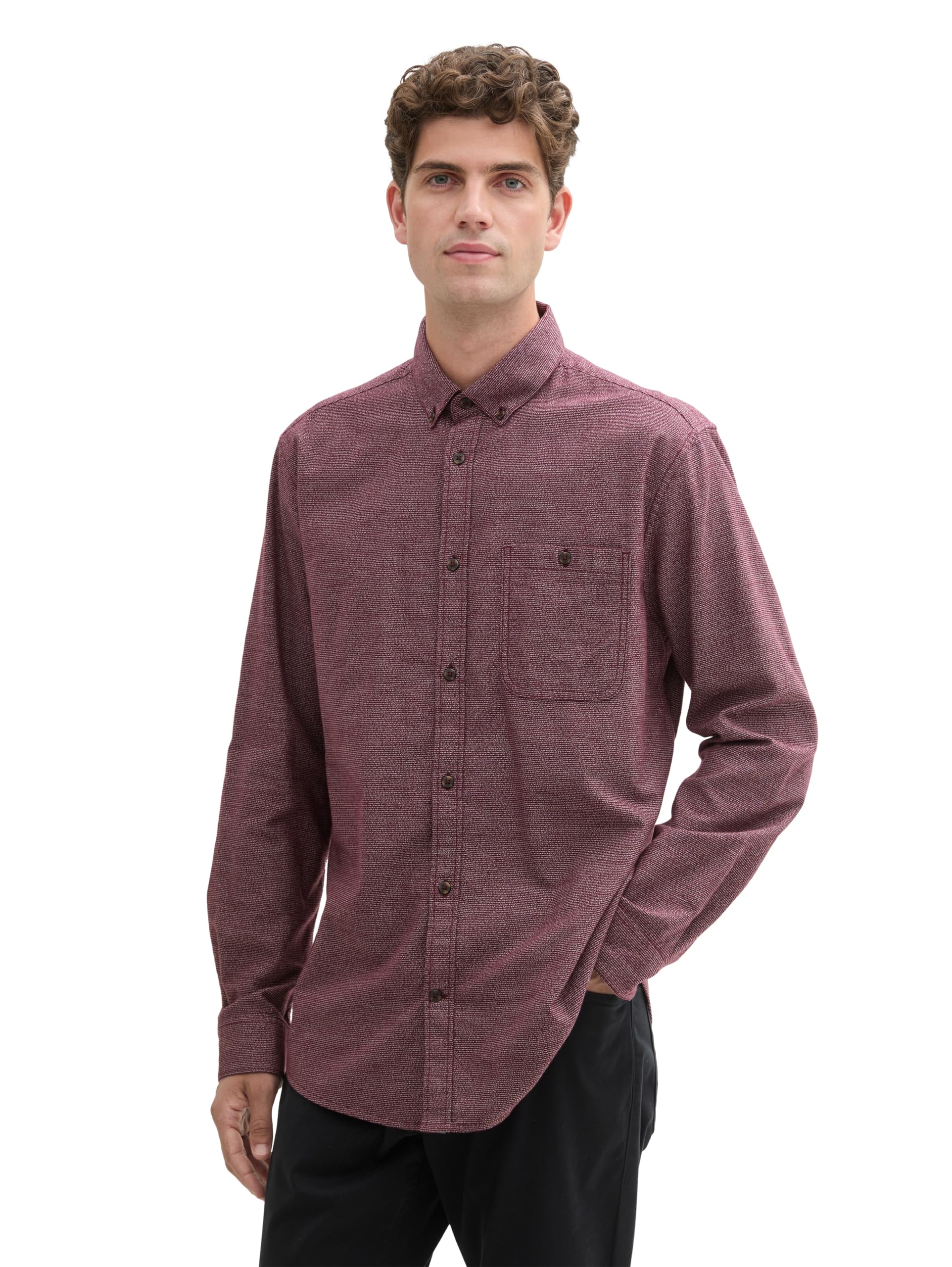 TOM TAILOR Men's Regular Fit Shirt with Chest Pocket
