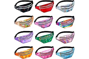 12 Pieces Holographic Fanny Packs: Your Go-To Accessory for Effortless Style and Functionality