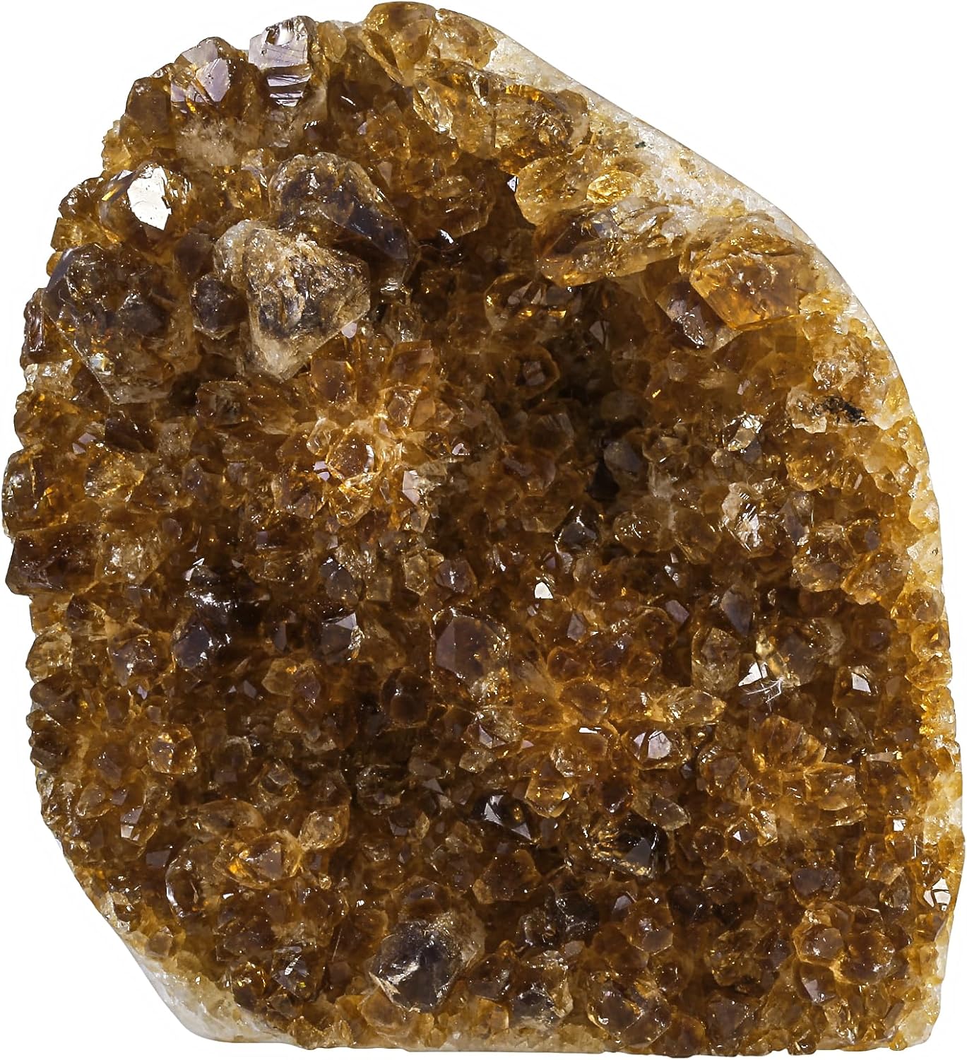Nupuyai 401-500g Natural Citrine Crystal Geode Cluster Upright Irregular Stone Decor Mineral Specimen for Home Office Relax