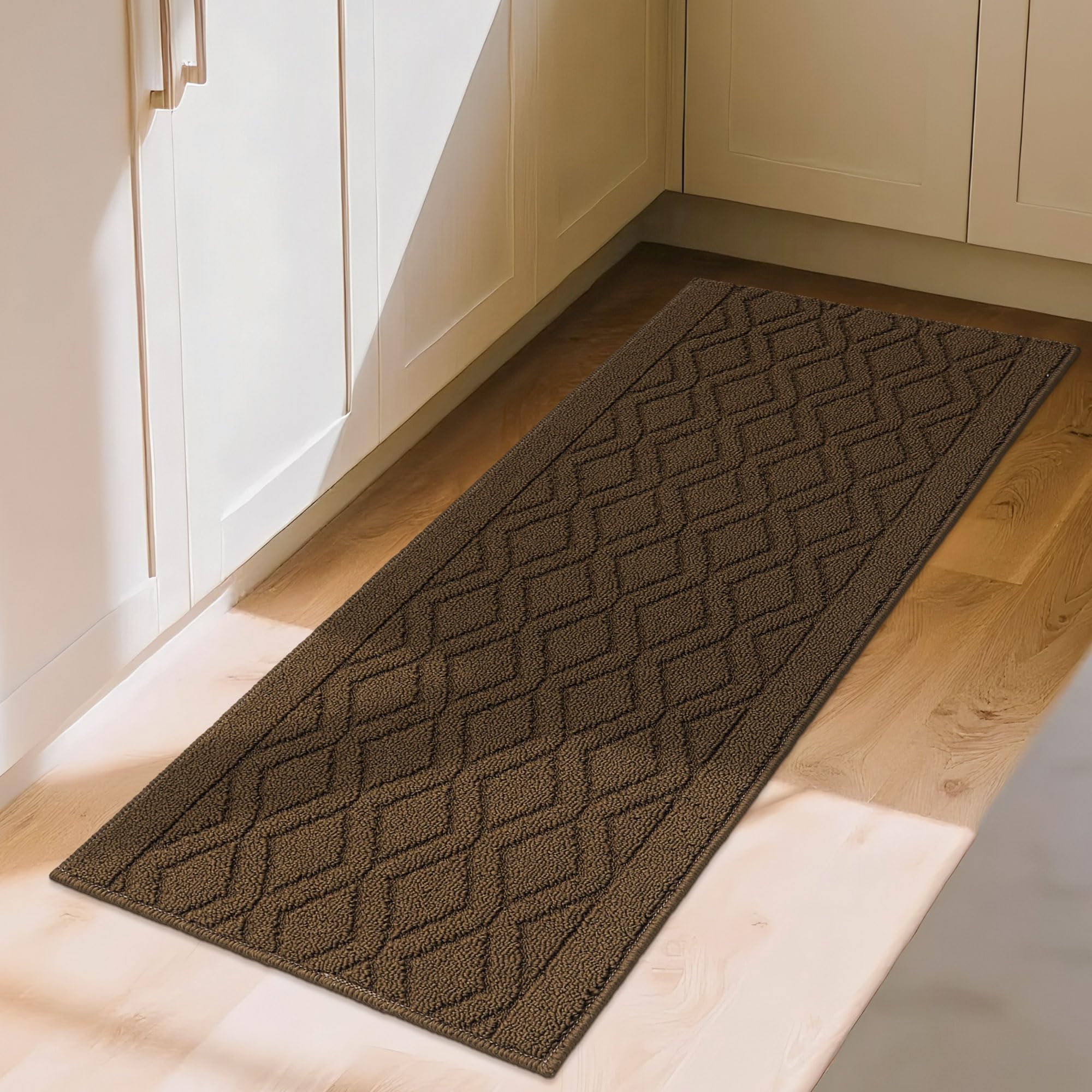 COSY HOMEER-Kitchen-Rugs-and-Mats 20"x48" Non Slip Kitchen Mats for Floor Absorbent Washable Kitchen Runner Standing Floor Mat for Sink Mat,Entry,
