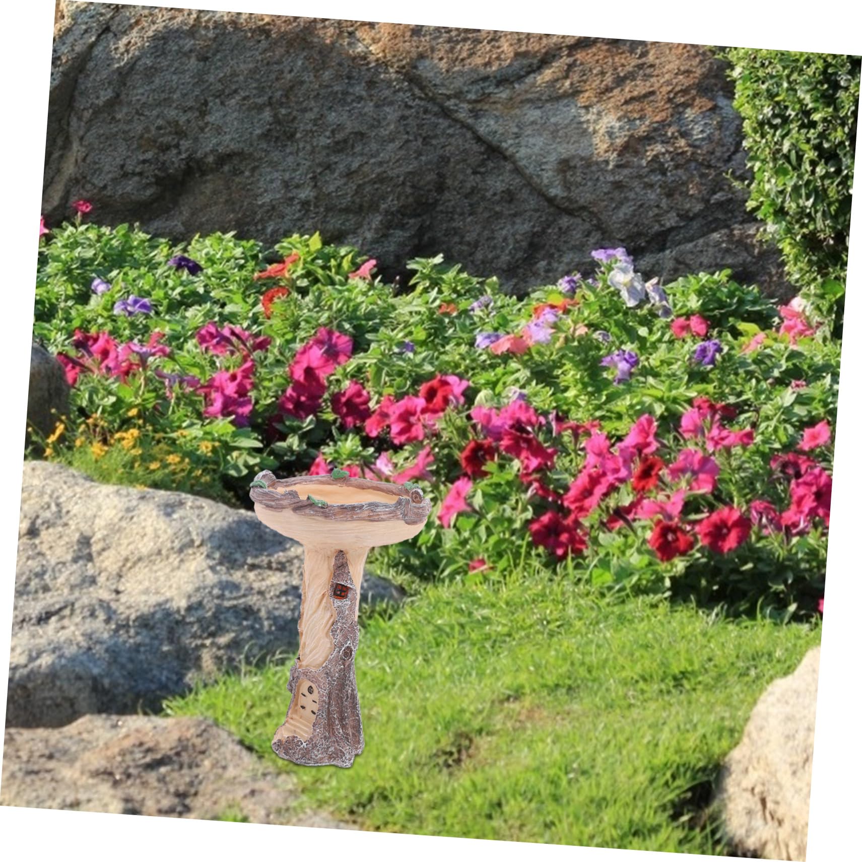 POPETPOP Mangiatoia per Uccelli da Esterno Vasca da Bagno Mangiatoia per Uccelli Decorativa da Giardino per Patio Robusta Vasca da Bagno per Uccelli in Resina