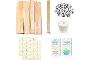Upgrade Crackling Wooden Candle Wicks 200 Pcs with Standers and Labels